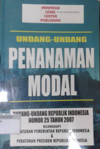 Image of Undang - Undang Penanaman Modal