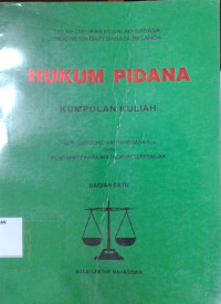 Image of Hukum Pidana: Kumpulan Kuliah Bagian Satu