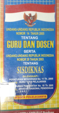 Image of Undang-Undang Republik Indonesia Nomor 14 Tahun 2005 Tentang Guru dan Dosen