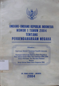 Image of Undang - Undang Republik Indonesia Nomor 1 Tahun 2004 tentang Perbendaharaan Negara