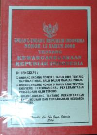 Image of Undang-Undang Republik Indonesia Nomor 12 Tahun 2006 Tentang Kewarganegaraan Republik Indonesia.