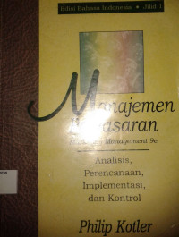 Manajemen Pemasaran Jilid 1