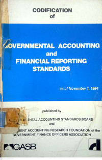 Image of Codification of Governmental Accounting and Financial Reporting Standards