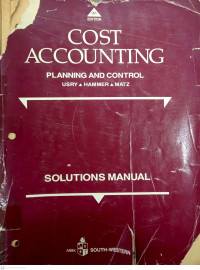 Cost Accounting: Planning and Control